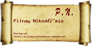 Pilnay Nikodémia névjegykártya